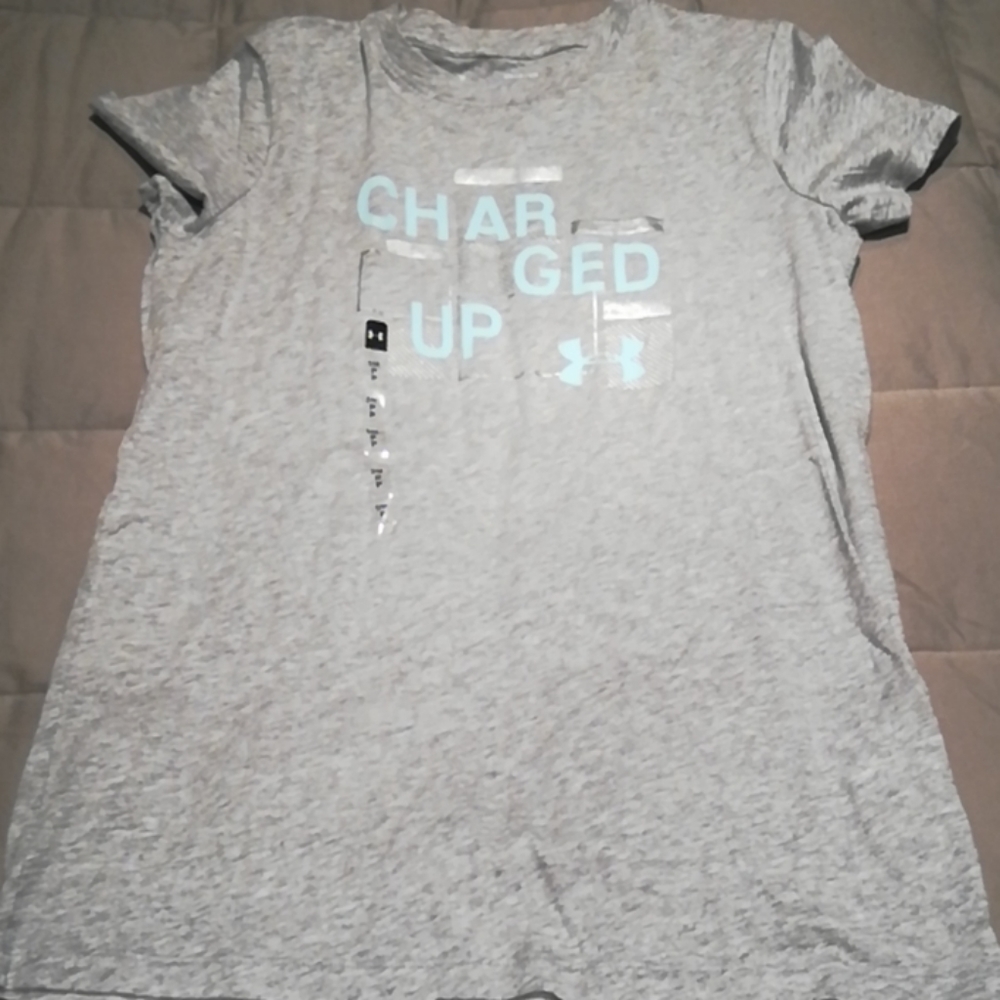 Under Armor Charged Up T-Shirt Grey Sz Small